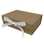 Wholesale A4 Size Natural Kraft Folding Magnetic Gift Box with Changeable Ribbon