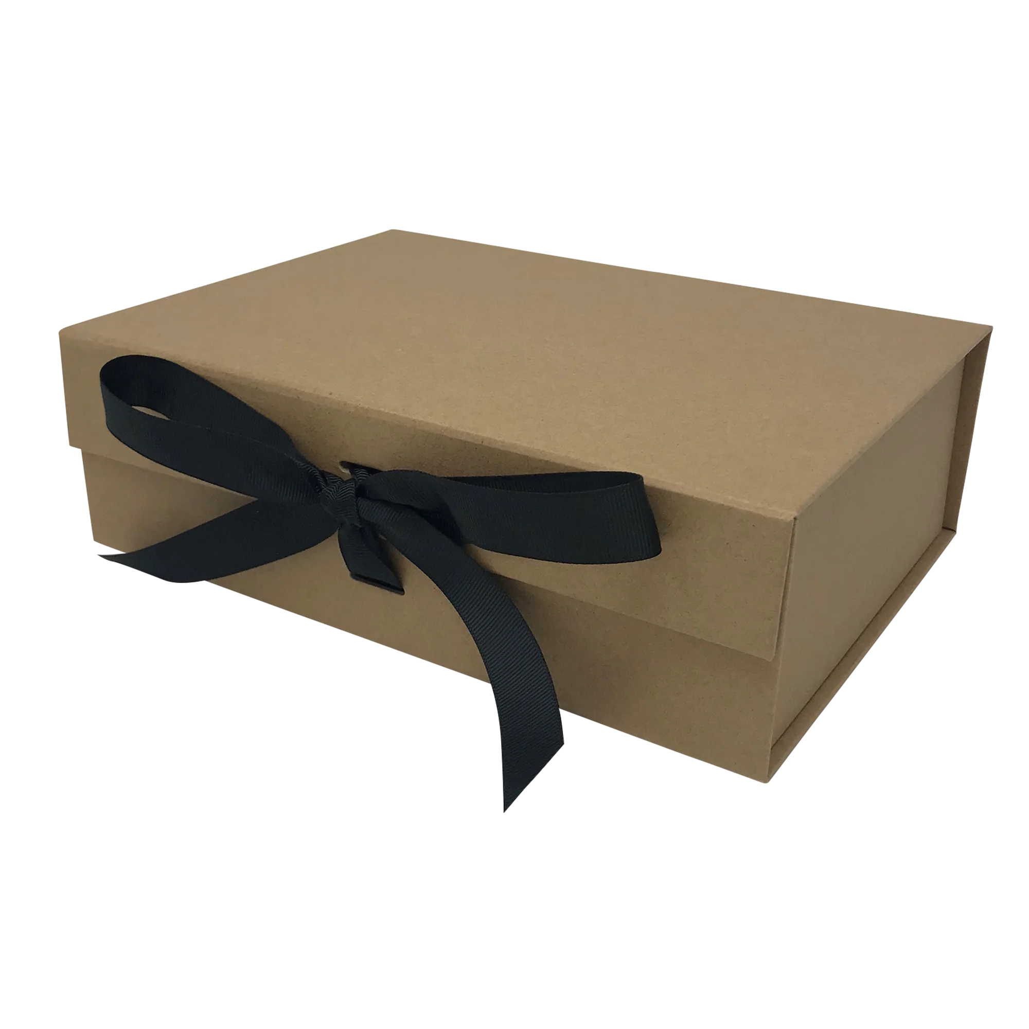 Wholesale A4 Size Natural Kraft Folding Magnetic Gift Box with Changeable Ribbon
