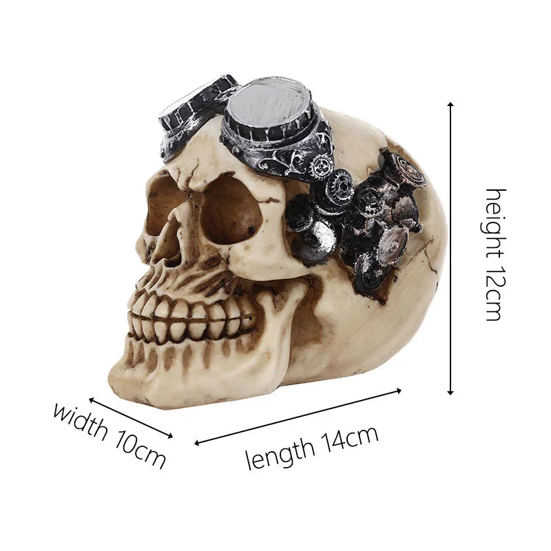 Creative Skull Sculpture Halloween Decoration Handmade Head Skeleton Statue Model