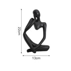 Nordic Abstract Sculpture Thinker Statue Resin Woman Figurine Office Home Decoration