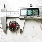 Red Winged Heart Pendant Necklace 925 Sterling Silver Fashion Jewellery Gift