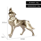 Resin Abstract Wolf Statue Geometric Animal Figurines Office Interior Decoration Nordic Home Decor