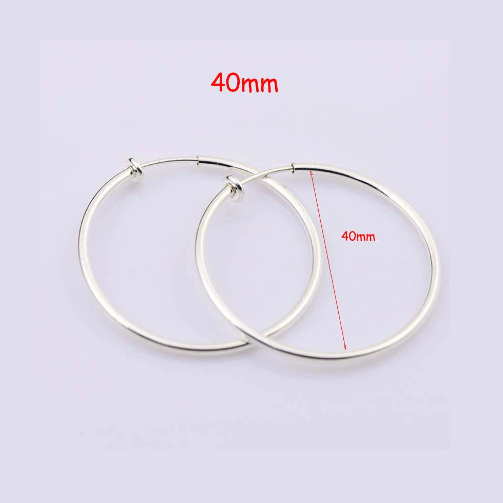 New Diameter 2/4/6cm Ear Clips Rings Punk Non-Pierced Hoop Earrings