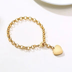 Heart Chain Bracelet Role Link for Women Stainless Steel Gold Color  Love Bangle Valentine Gifts Adjustable 15cm to 19cm