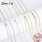 925 Sterling Silver Box Chain Choker Necklace Gold Plated for Women