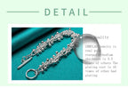 Solid Chain Beads Bracelet 925 Sterling Silver Women Wedding Fashion Jewellery