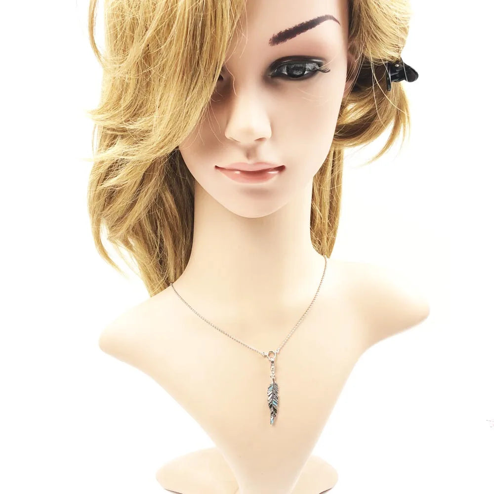 Ethnic Feather Necklace 925 Sterling Silver Bohemia Fine Jewellery Gift