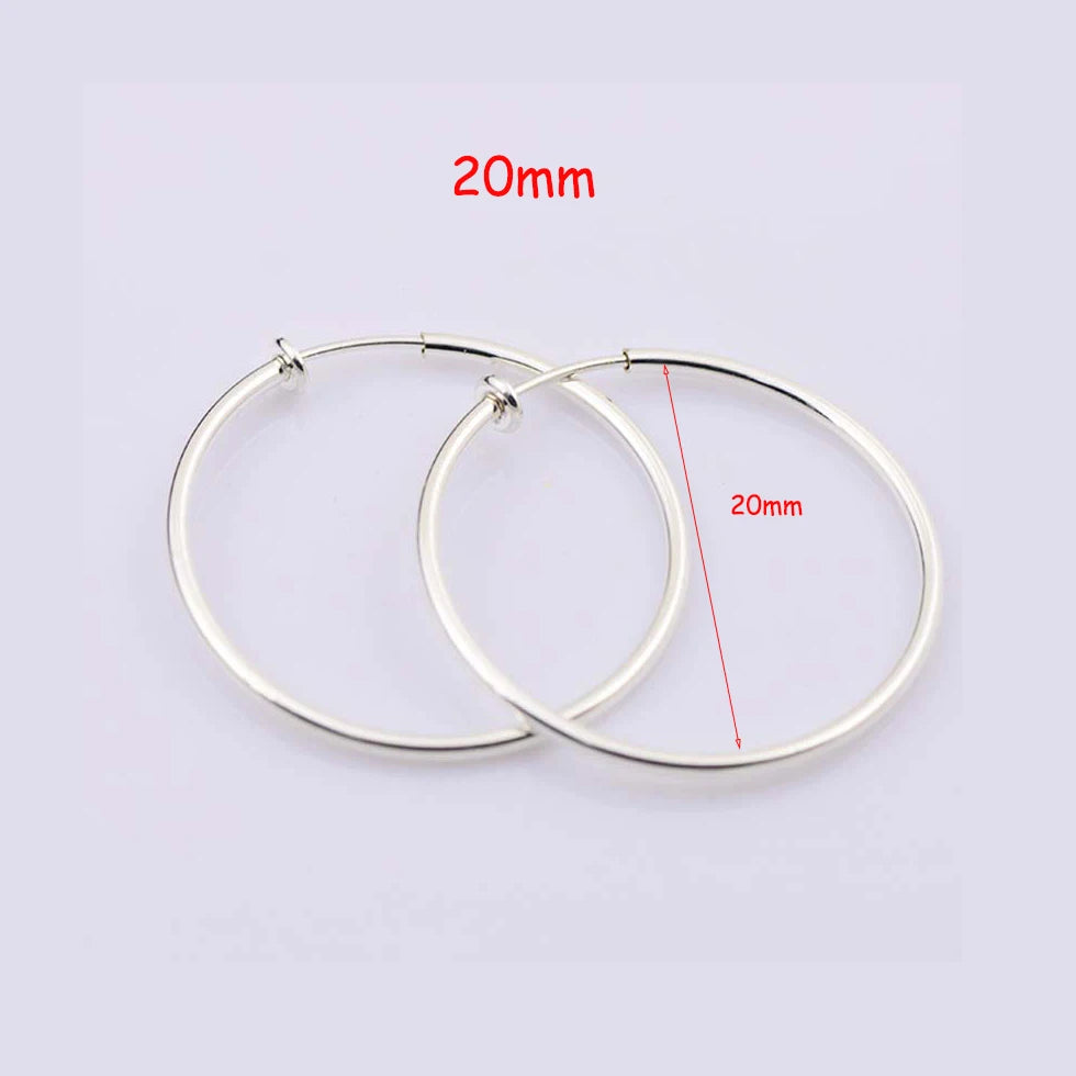 New Diameter 2/4/6cm Ear Clips Rings Punk Non-Pierced Hoop Earrings