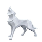 Resin Abstract Wolf Statue Geometric Animal Figurines Office Interior Decoration Nordic Home Decor