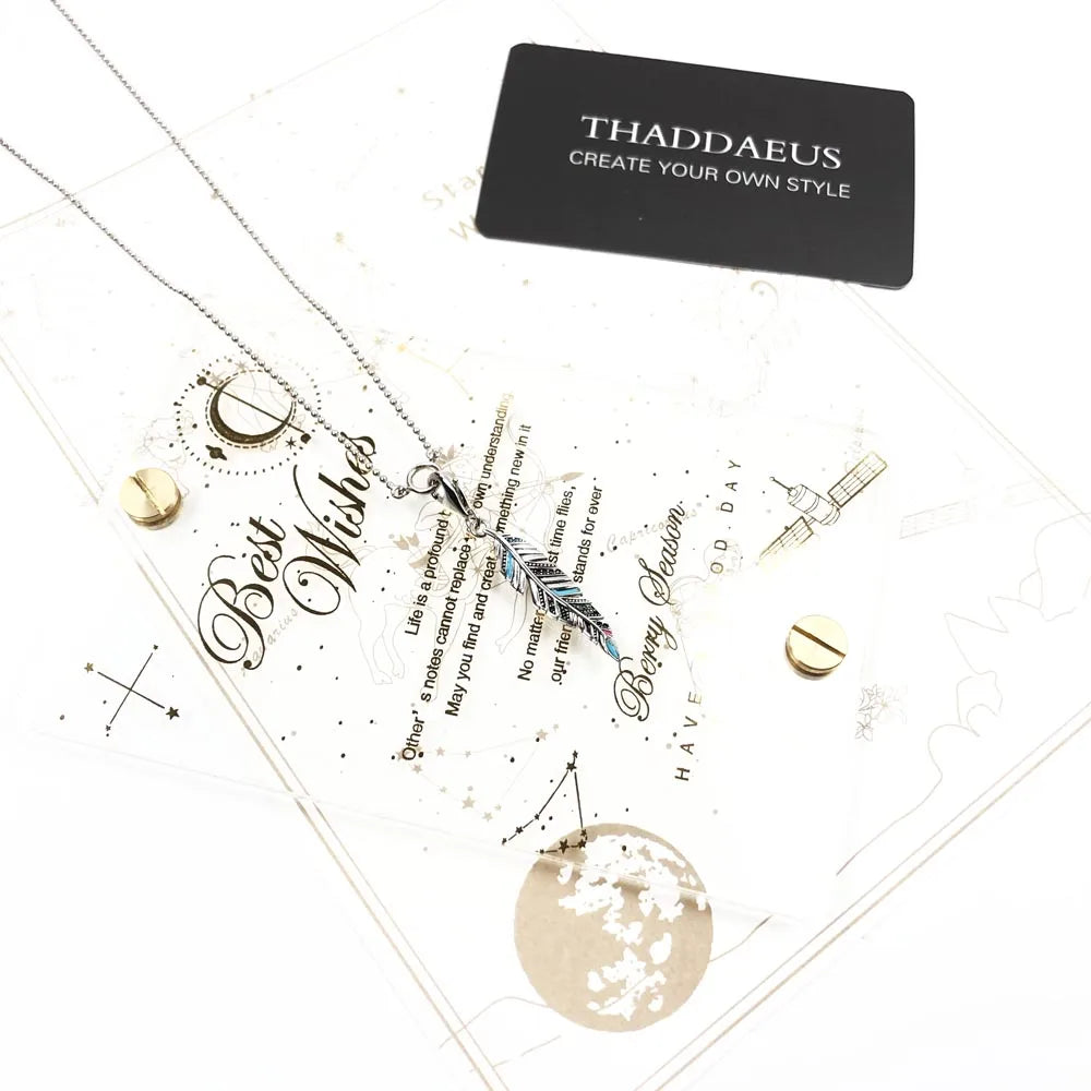 Ethnic Feather Necklace 925 Sterling Silver Bohemia Fine Jewellery Gift