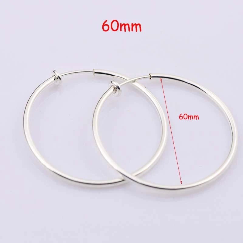 New Diameter 2/4/6cm Ear Clips Rings Punk Non-Pierced Hoop Earrings