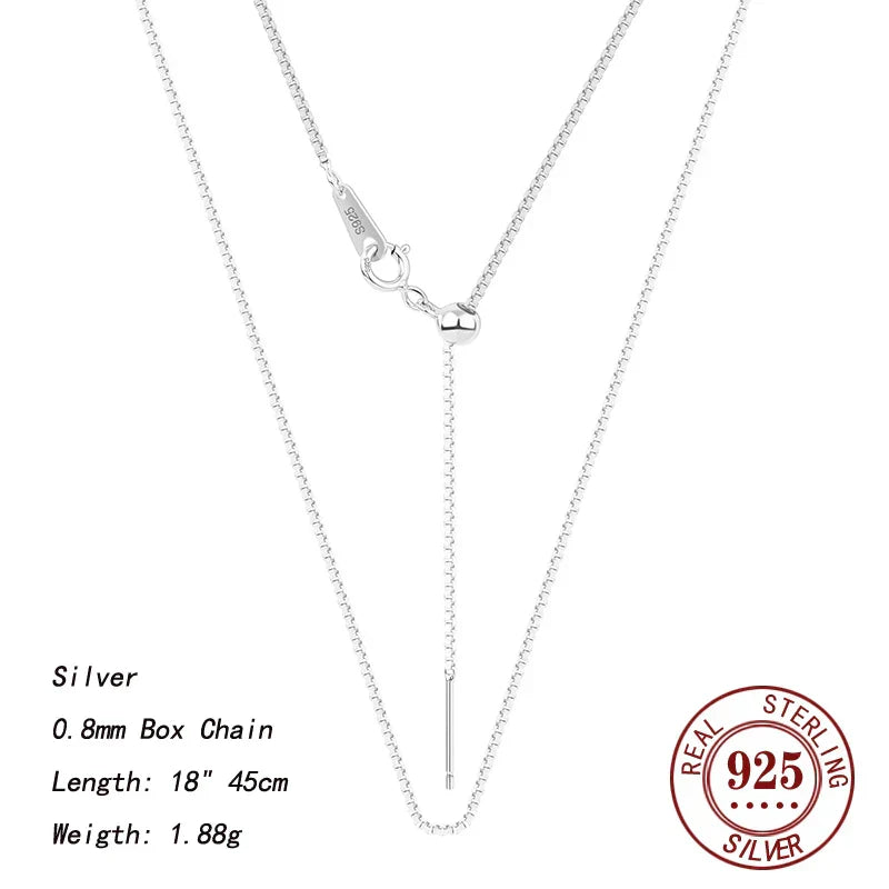 925 Sterling Silver Box Chain Choker Necklace Gold Plated for Women