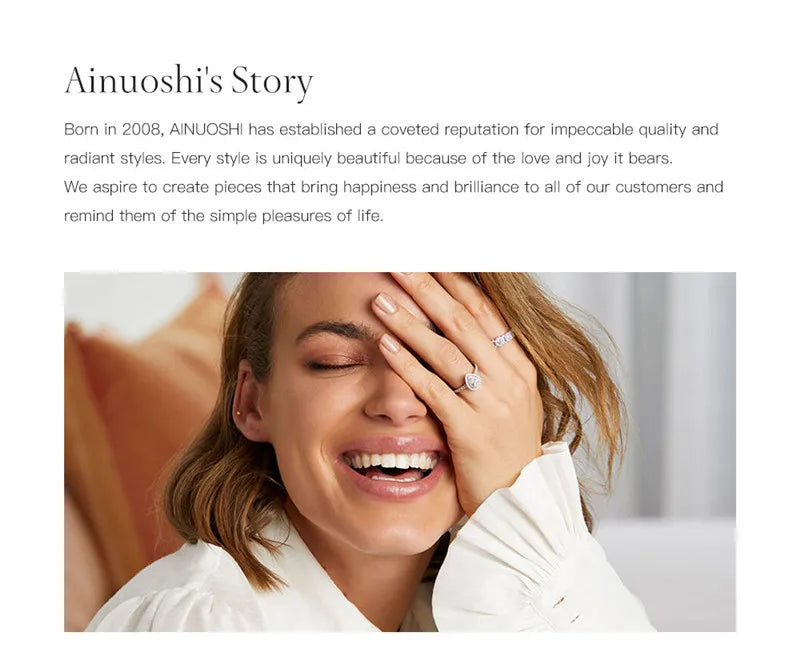 AINUOSHI Original 925 Sterling Silver Rings 3mm Bezel Setting Moissanite Diamond Ring For Women Eternity Finger Jewellery Gift