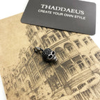 Skull Pave Charm Necklace 925 Sterling Silver Rebel Steel Men Women Gift