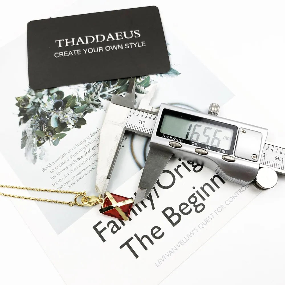 Square Stone Charm Necklace 925 Sterling Silver Timeless Fine Jewellery Gift
