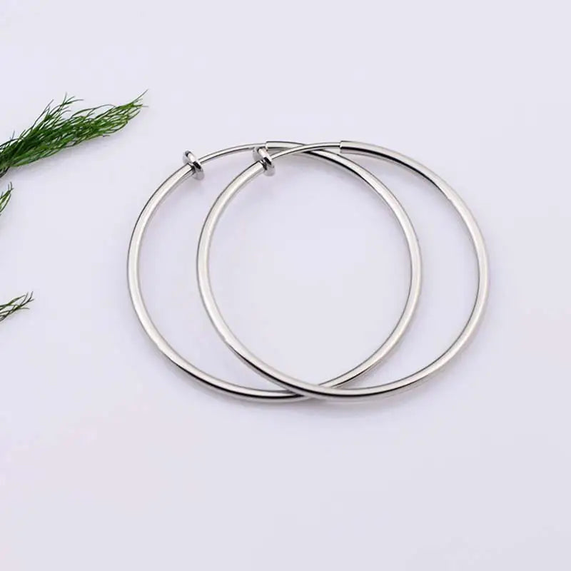 New Diameter 2/4/6cm Ear Clips Rings Punk Non-Pierced Hoop Earrings