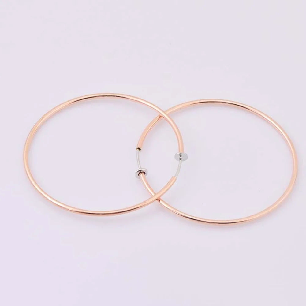 New Diameter 2/4/6cm Ear Clips Rings Punk Non-Pierced Hoop Earrings