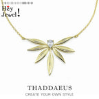 Large Leaves Necklace 925 Sterling Silver Spring Fine Jewellery Women's Gift