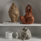 Abstract Fat Lady Statues Dreaming Yoga Women Figure Home Interior Decor Shelf