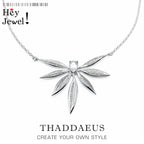 Large Leaves Necklace 925 Sterling Silver Spring Fine Jewellery Women's Gift