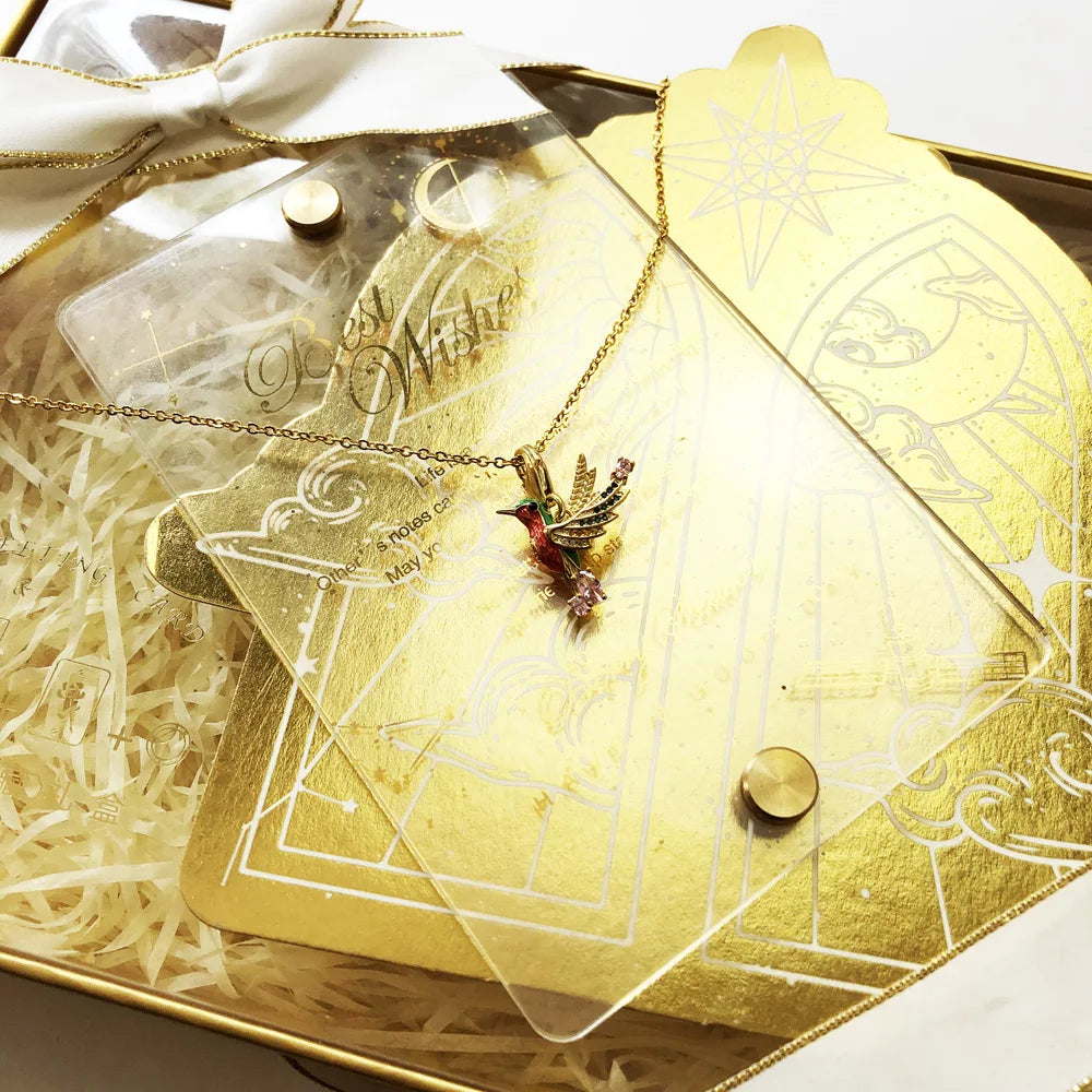 Colourful Hummingbird Necklace 925 Sterling Silver Bohemia Jewellery Gift