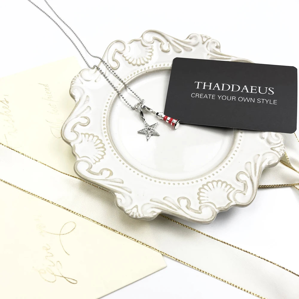 Star & Lighthouse Charm Necklace 925 Sterling Silver Trendy Jewellery Gift