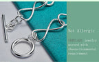 Twisted Circle Chain Bracelet 925 Sterling Silver Luxury Fashion Lovers Gift