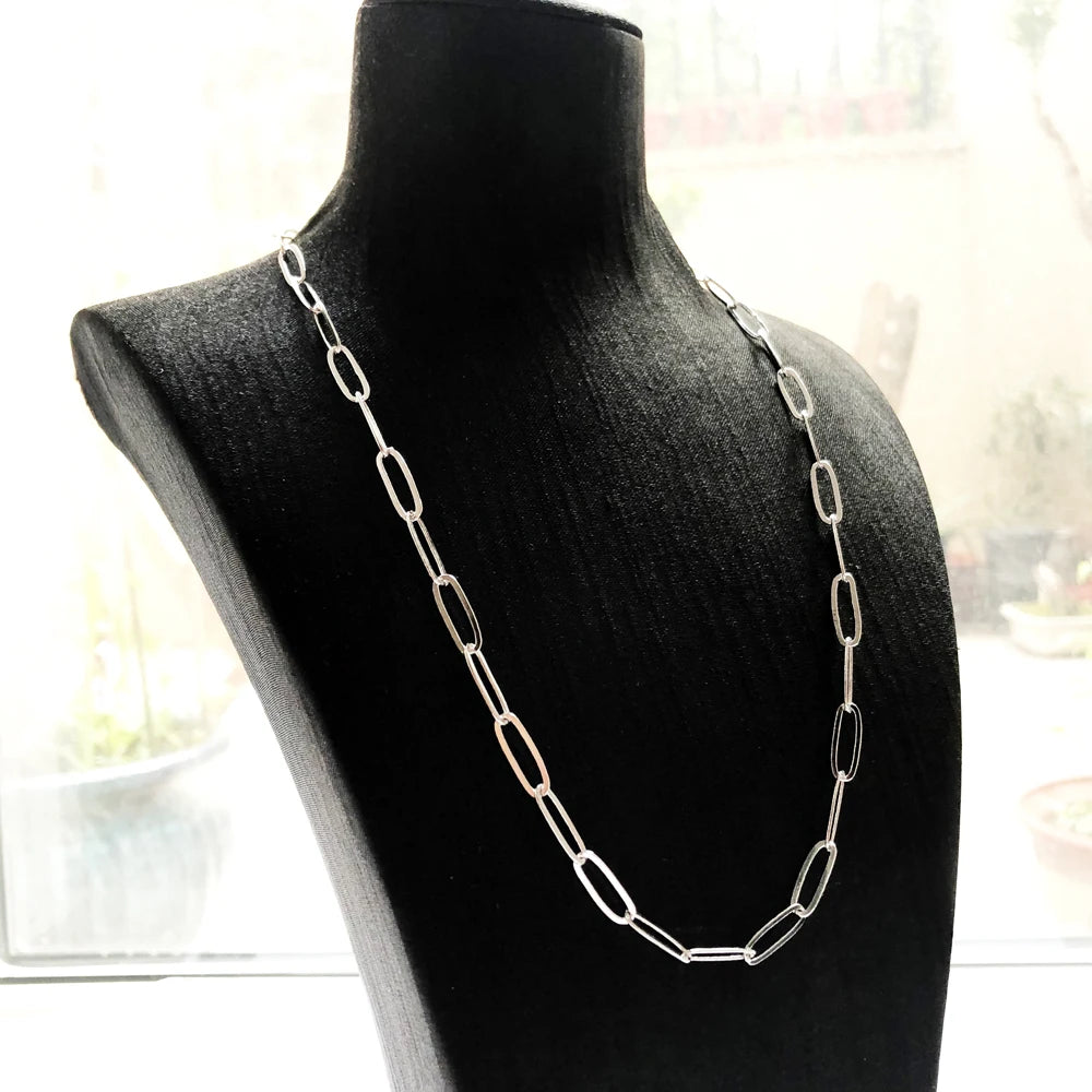 Link Chain Charm Necklace 925 Sterling Silver Fashion Jewellery Men Women