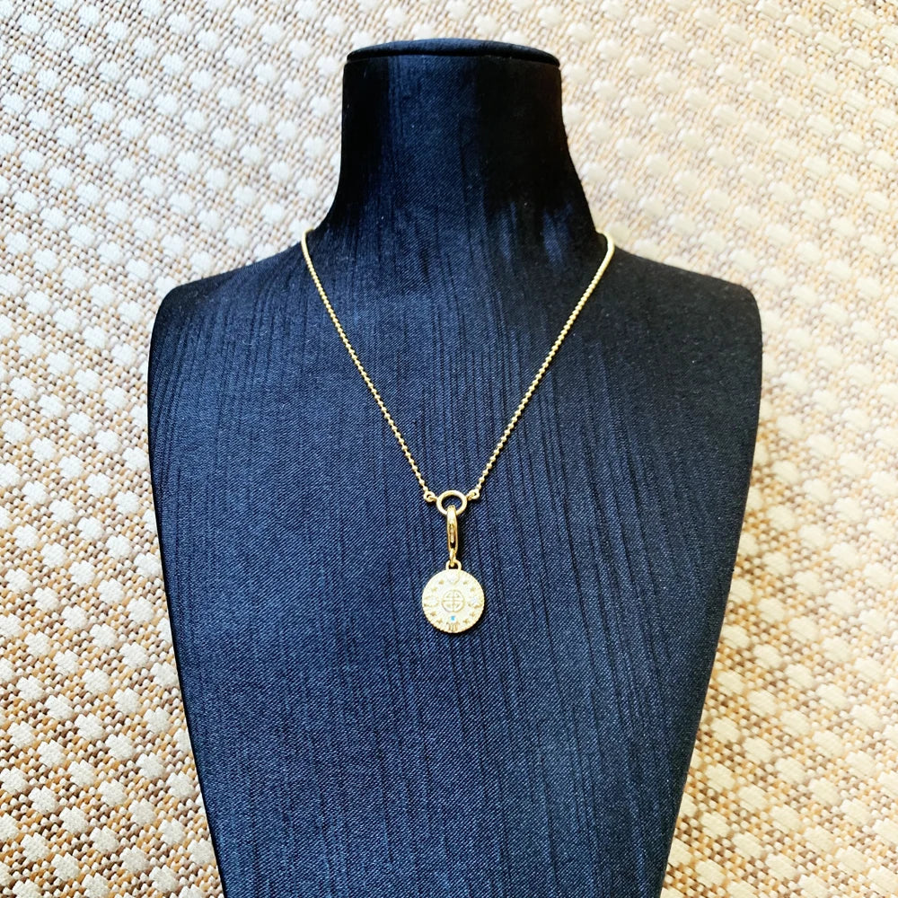 Lucky Coin Charm Necklace 925 Sterling Silver Fine Jewellery Men Women Gift