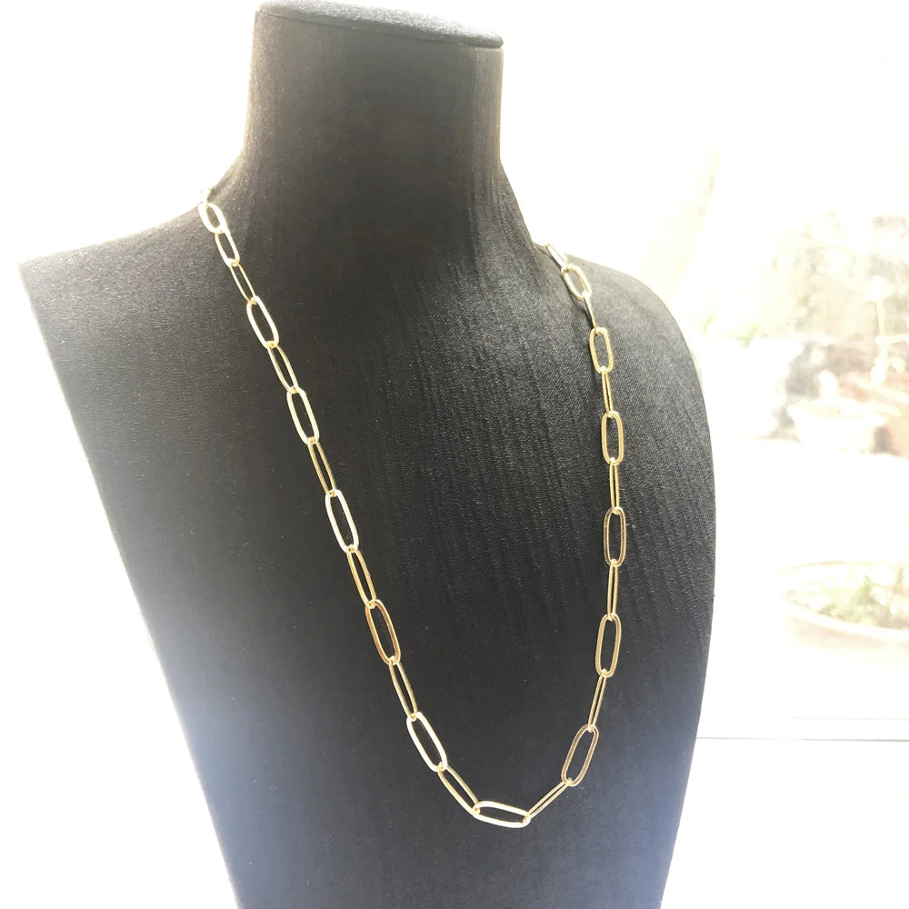 Yellow Gold Charm Necklace 925 Sterling Silver Fashion Jewellery Men Women