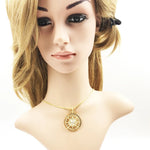 Gold Colour Sun Link Chain Necklace Ethnic 925 Sterling Silver Men Women Gift