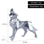 Resin Abstract Wolf Statue Geometric Animal Figurines Office Interior Decoration Nordic Home Decor