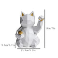 25cm Resin Lucky Cat Statue Nordic Animal Figurine Office Living Room Ornaments