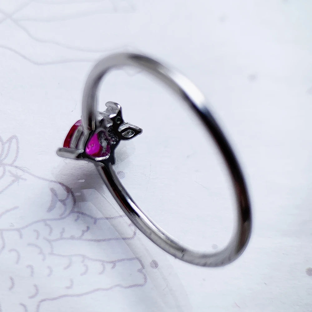 Strawberry Love Ring 925 Sterling Silver Cute Fancy Jewellery Gift for Girls