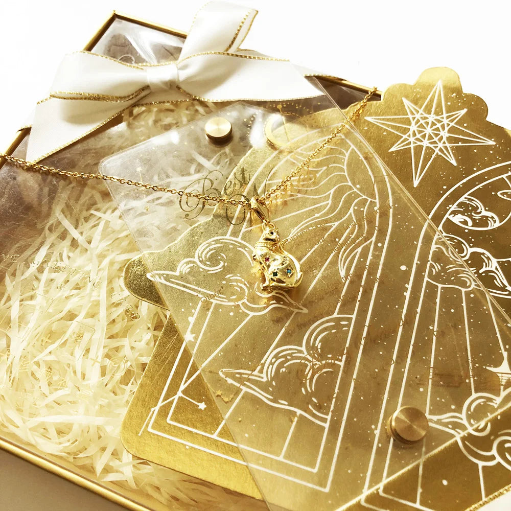 Golden Cat with Star Necklace 925 Sterling Silver Magic Fine Jewellery Gift