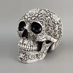 20cm Carved Skull Figurines Halloween Party Decoration White Head Sculpture Ornament