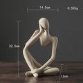 Nordic Abstract Sculpture Thinker Statue Resin Woman Figurine Office Home Decoration