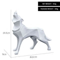 Resin Abstract Wolf Statue Geometric Animal Figurines Office Interior Decoration Nordic Home Decor