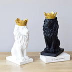 18cm Golden Crown Lion King Statue Nordic Handicraft Office Decoration Art Sculpture