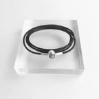 Waxed Cotton Black Necklace 925 Sterling Silver Rebel Style Men Women Gift