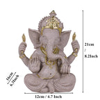 Sandstone Indian Ganesha Elephant God Statue Religious Hindu Feng Shui Buddha Sculpture