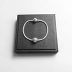 Black Link Chain Bracelet 925 Sterling Silver Fashion Jewellery Women Men