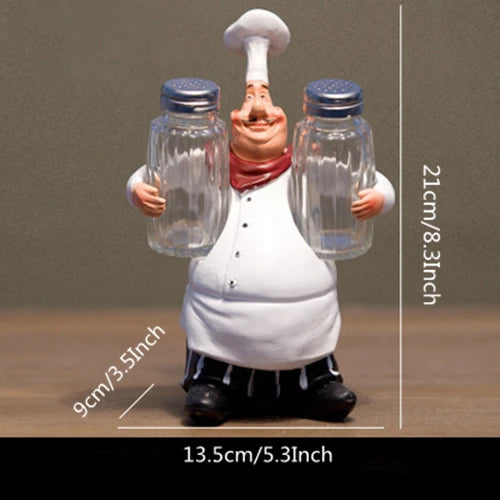 Resin Chef Function Figurines Bottle Opener Message Board Salt And Pepper Shakers