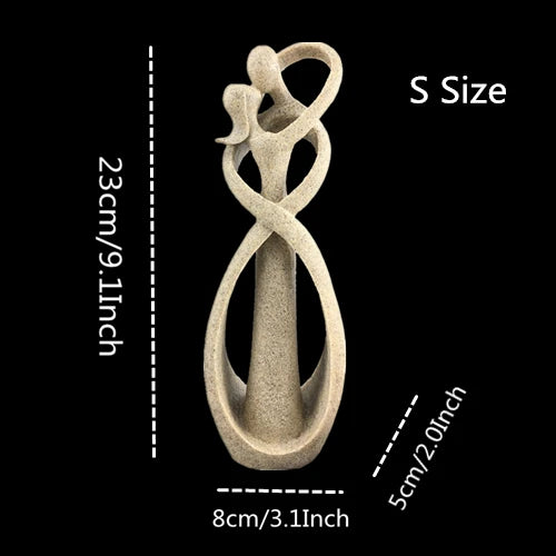 23cm Sandstone Sculpture Decorative Lover Wedding Statue Valentine's Day Souvenirs