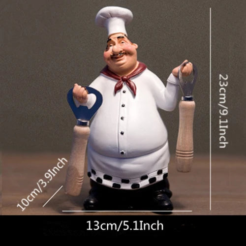 Resin Chef Function Figurines Bottle Opener Message Board Salt And Pepper Shakers