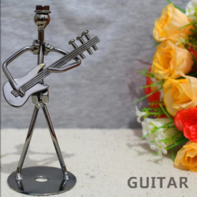 8 Styles 13cm Iron Music Band Figurine Metal Musician Model Vintage Office Decor