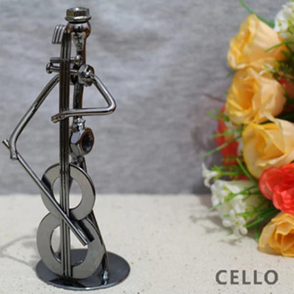 8 Styles 13cm Iron Music Band Figurine Metal Musician Model Vintage Office Decor