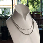 Karma Wheel Wire-Cable Chain Necklace 925 Sterling Silver Men Women Gift