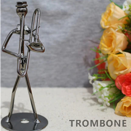 8 Styles 13cm Iron Music Band Figurine Metal Musician Model Vintage Office Decor