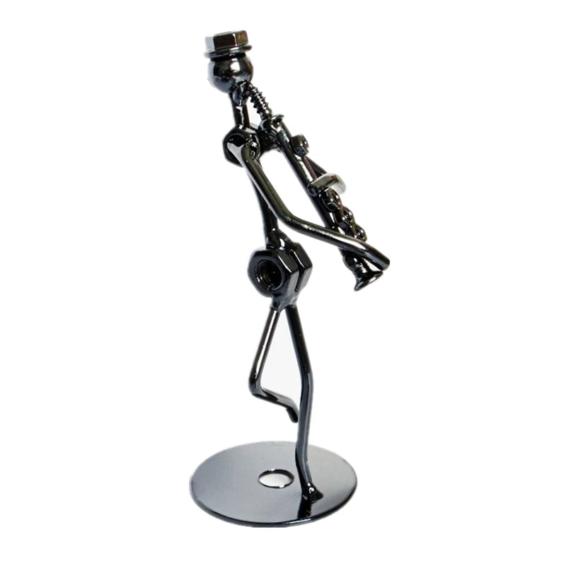 8 Styles 13cm Iron Music Band Figurine Metal Musician Model Vintage Office Decor